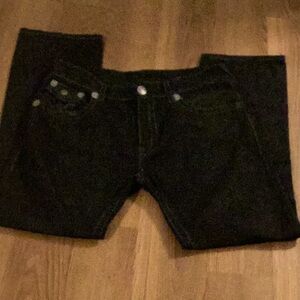 True religion jeans Ricky Super T Black Left Pocket Button missing  Size 40